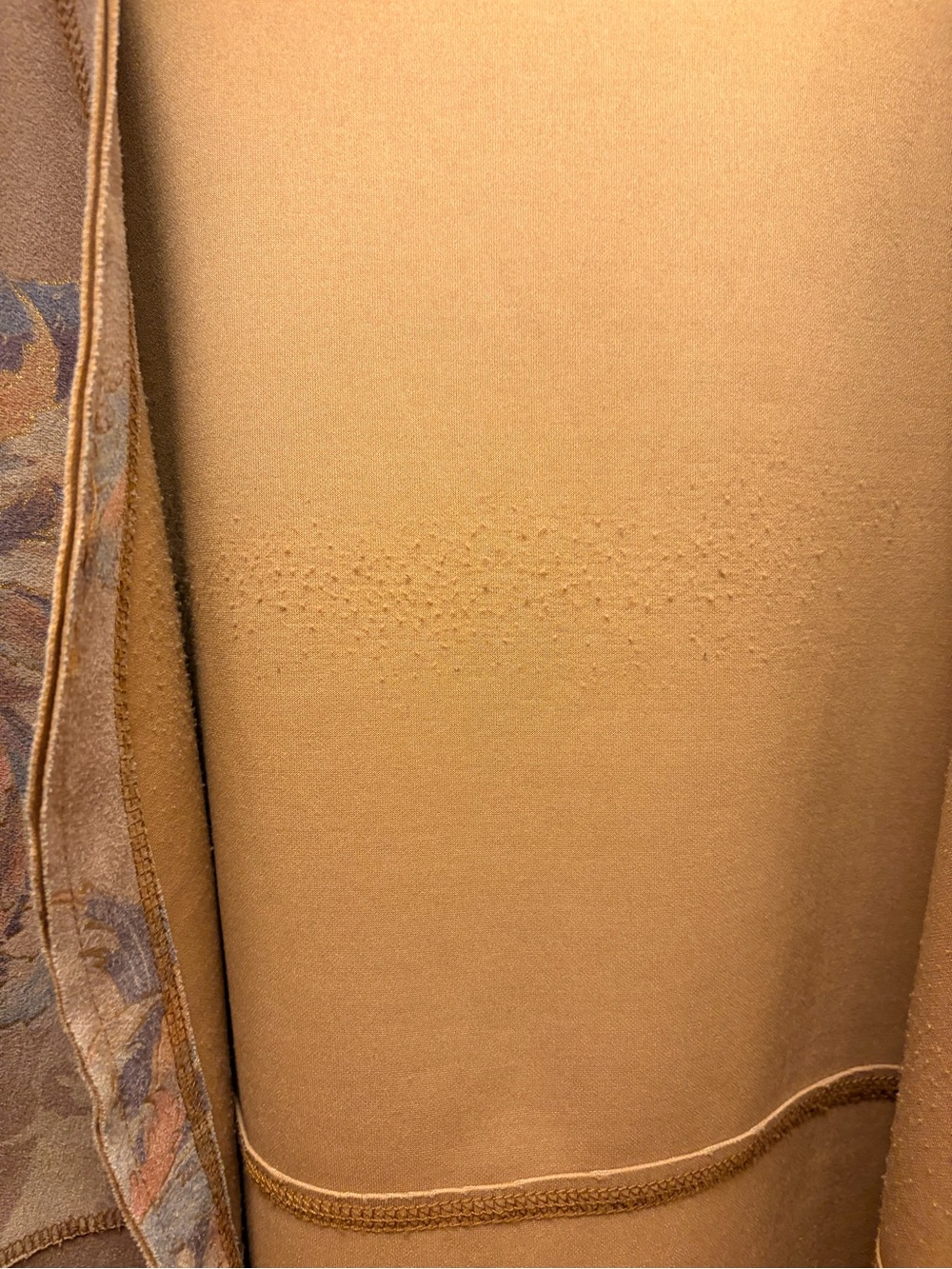 Solitaire Open-Front Cardigan Jacket - Peachy Tan with Muted Blue Accents - Picture 7 of 11